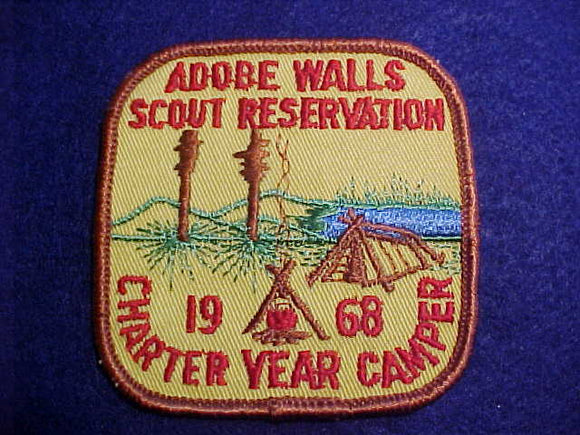 ADOBE WALLS SCOUT RESV., 1968, CHARTER YEAR CAMPER