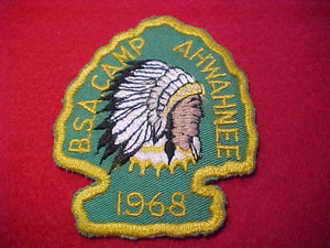 AHWAHNEE, 1968, MINT FRONT-GLUE ON BACK