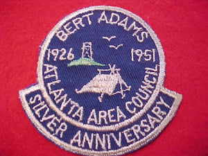 BERT ADAMS, 1951, ATLANTA AREA C., SILVER ANNIV.