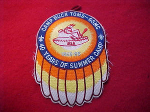BUCK TOMS, 1955-1995, GSMC, 40 YEARS OF SUMMER CAMP, W/ BUTTON LOOP