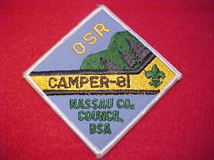 ONTEORA SCOUT RESV., 1981 CAMPER, NASSAU COUNTY C.