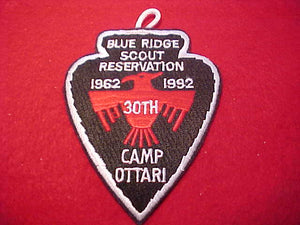 BLUE RIDGE SCOUT RESV., 30TH, 1962-1992, CAMP OTTARI