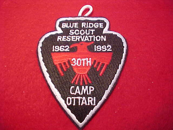 BLUE RIDGE SCOUT RESV., 30TH, 1962-1992, CAMP OTTARI