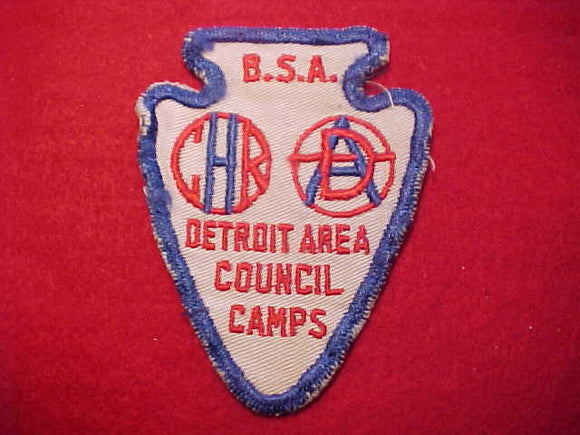 DETROUT AREA COUNCIL CAMPS, 1950'S, D-BAR-A, CHARLES HOWELL RESV, USED