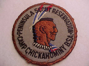 PENINSULA RESV., 1960'S, CAMP CHICKAHOMINY, USED