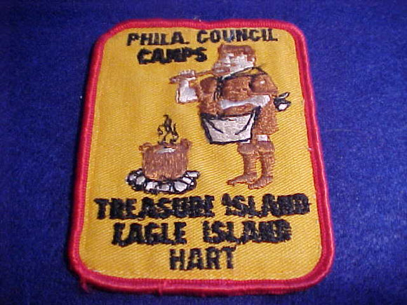 PHILADELPHIA COUNCIL CAMPS, TREASURE ISLAND/EAGLE ISLAND/HART, USED