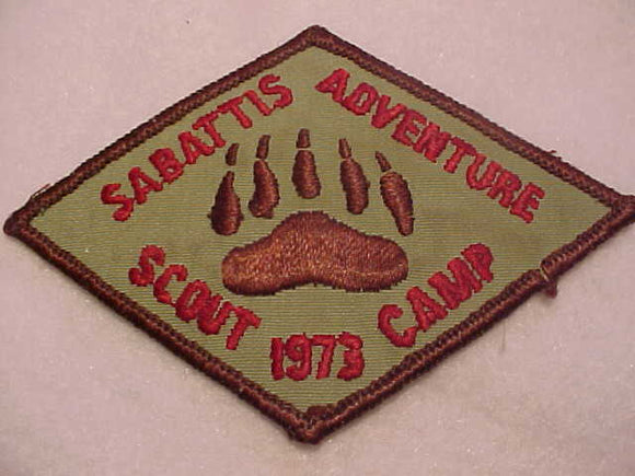 SABATTIS ADVENTURE SCOUT CAMP, 1973, WATCHUNG A. C., USED
