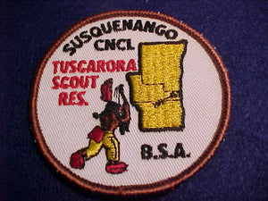 TUSCARORA SCOUT RESV., 1960'S, SUSQUENANGO C., RED NAME