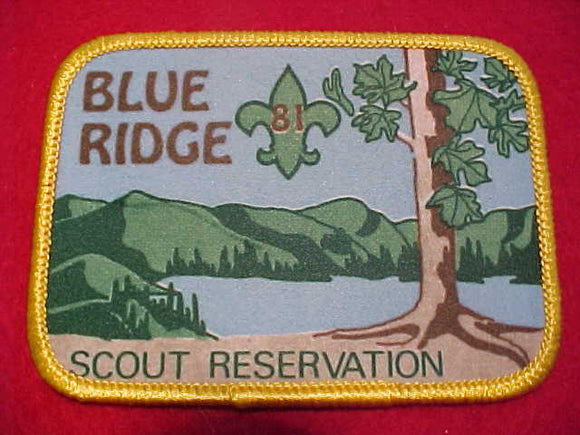 BLUE RIDGE SCOUT RESV., 1981, YELLOW BDR., SILKSCREENED