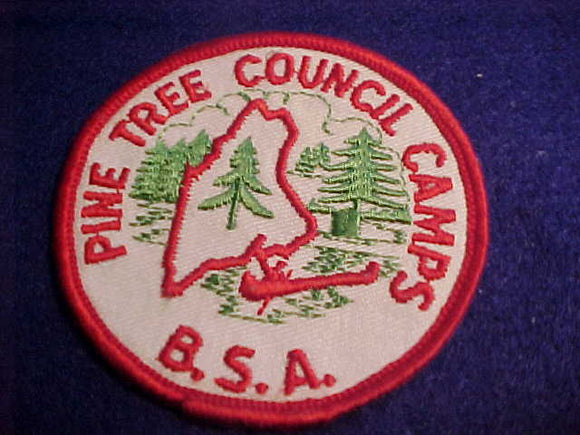 PINE TREE COUNCIL CAMPS, 1960'S, SKINNY TREES, ROLLED BDR.