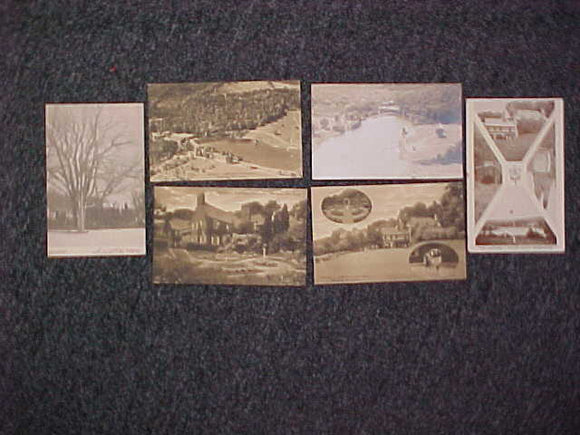 SCHIFF SCOUT RESV. POSTCARDS, 1930'S, 6 DIFFERENT, NEVER MAILED