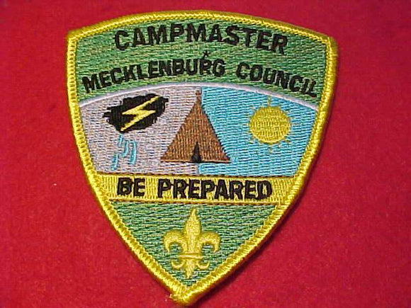 MECKLENBURG COUNCIL PATCH, CAMPMASTER, SMALL FONT