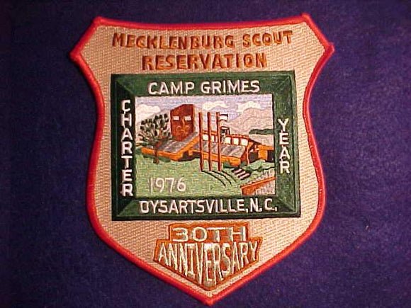 GRIMES JACKET PATCH, 1976-2006, CHARTER YEAR, 30TH ANNIV., RED BDR.