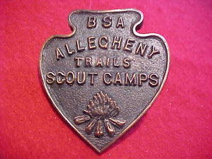 ALLEGHENY TRAILS SCOUT CAMPS N/C SLIDE, 1960'S, METAL