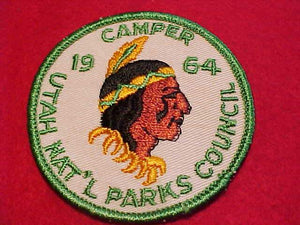 UTAH NATIONAL PARKS COUNCIL CAMPER, 1964