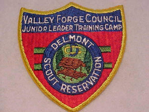 DELMONT SCOUT RESV. PATCH, VALLEY FORGE C., JUNIOR LEADER TRAINING CAMP, 1950'S