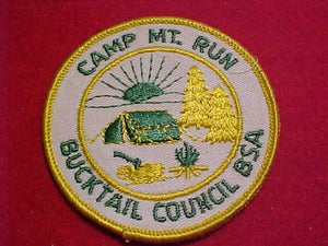 MOUNTAIN RUN PATCH, 1960'S, BUCKTAIL C., YELLOW BDR.