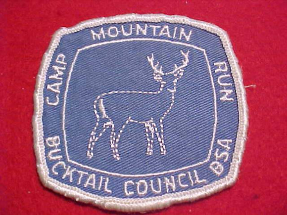 MOUNTAIN RUN PATCH, 1960'S, BUCKTAIL C., WHITE BDR., USED
