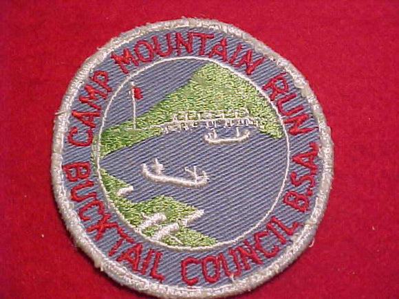 MOUNTAIN RUN PATCH, 1950'S, BUCKTAIL C., WHITE BDR., USED