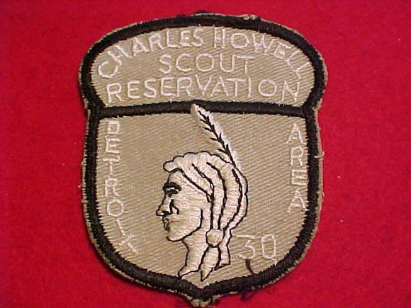 CHARLES HOWELL SCOUT RESV. PATCH, 30 YEAR ANNIV., (1956), DETROIT AREA C., USED