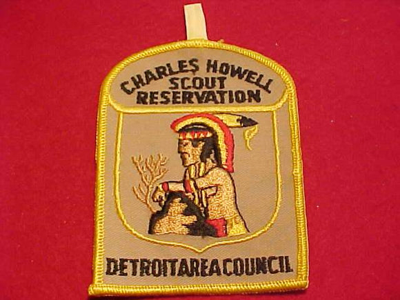 CHARLES HOWELL SCOUT RESV. PATCH, DETROIT AREA C., 1960'S, TAN TWILL