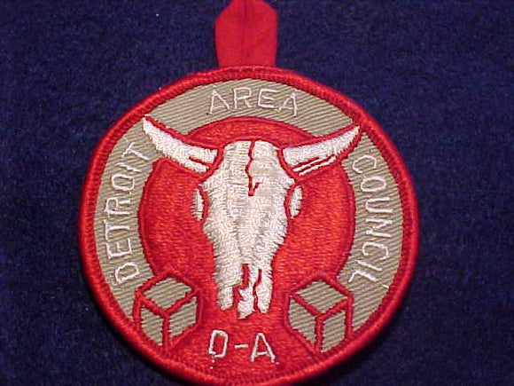 D-BAR-A SCOUT RANCH PATCH, 1967, DETROIT AREA C., RED BDR., GRAY TWILL
