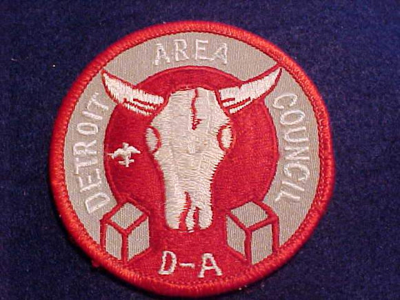 D-BAR-A PATCH, 1979 SUMMER CAMP, DETROIT AREA C., RED BDR., GLUE MARK ON BACK