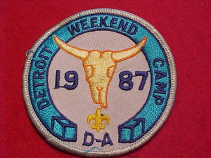 D-BAR-A PATCH, WEEKEND CAMP, DETROIT AREA C., 1987
