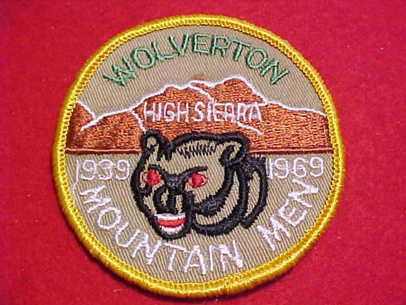WOLVERTON PATCH, 1939-1969, MOUNTAIN MEN, HIGH SIERRA, YELLOW BDR.