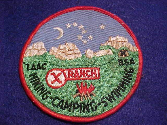 X RANCH PATCH, 1960'S, LOS ANGELES AREA C., USED