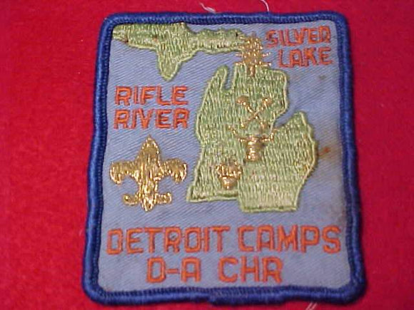 DETROIT AREA COUNCIL CAMPS PATCH, SILVER LAKE/RIFLE RIVER/D-BAR-A/CHARLES HOWELL RESV., USED