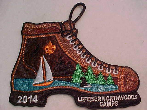 LEFEBER NORTHWOODS CAMPS PATCH, 2014, BOOT SHAPE