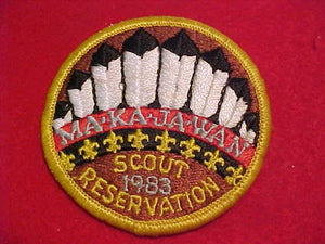 MAKAJAWAN SCOUT RESV. PATCH, 1983, USED