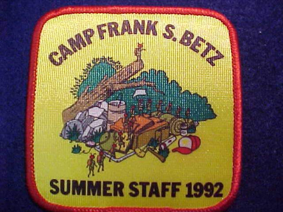 FRANK S. BETZ PATCH, SUMMER STAFF, 1992