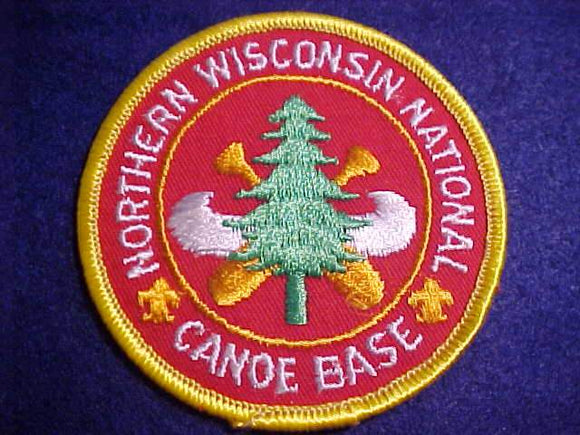 NORTHERN WISCONSIN NAT'N CANOE BASE PATCH, NO BUTTON LOOP
