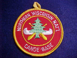 NORTHERN WISCONSIN NAT'N CANOE BASE PATCH, YELLOW BUTTON LOOP, PB