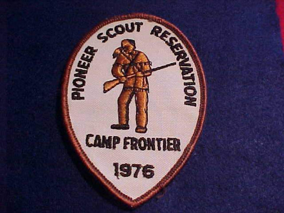 PIONEER SCOUT RESV. PATCH, 1976, CAMP FRONTIER