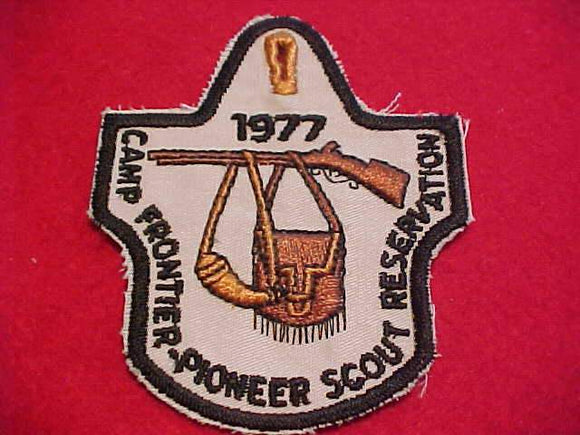 PIONEER SCOUT RESV. PATCH, 1977, CAMP FRONTIER