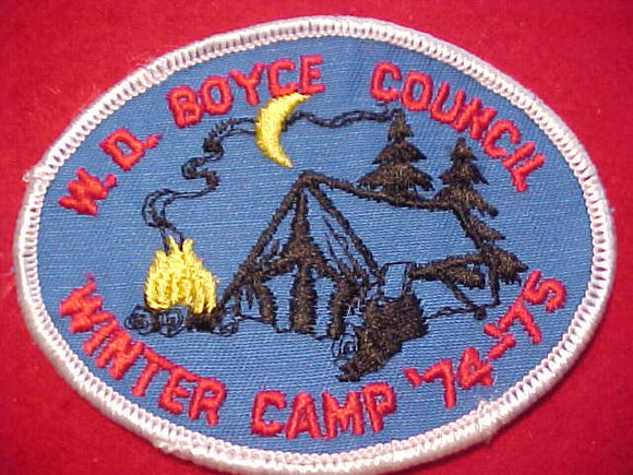 W. D. BOYCE COUNCIL PATCH, WINTER CAMP 1974-75