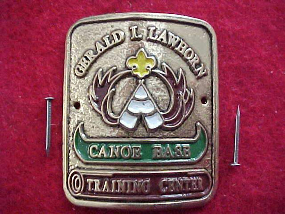 GERALD L. LAWHORN CANOE BASE TRAINING CENTER HIKING STICK EMBLEM