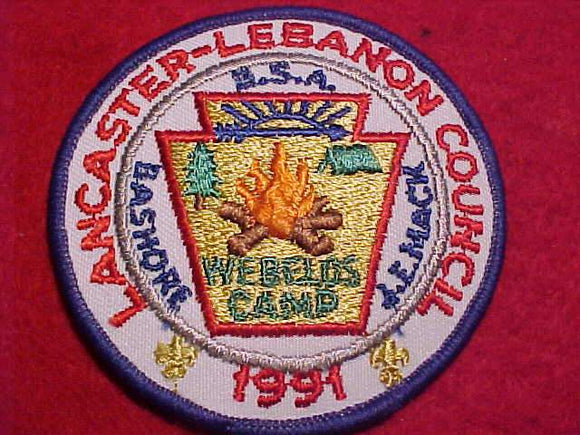 LANCASTER-LEBANON C., WEBELOS CAMP, 1991, BASHORE, J. E. MACK