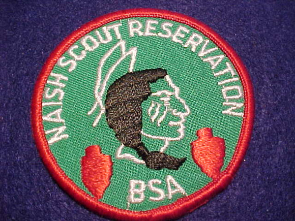 NAISH SCOUT RESV. PATCH, PLASTIC BACK, DK. GREEN TWILL