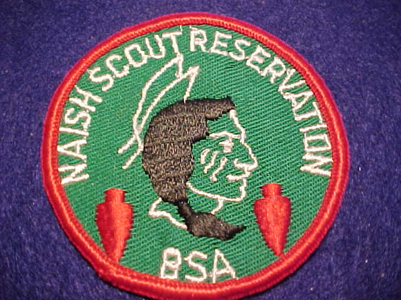 NAISH SCOUT RESV. PATCH, CLOTH BACK, DK. GREEN TWILL