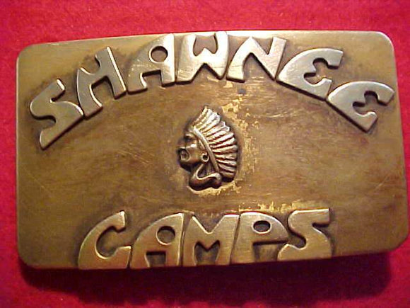SHAWNEE CAMPS BELT BUCKLE, 1960'S, BRASS