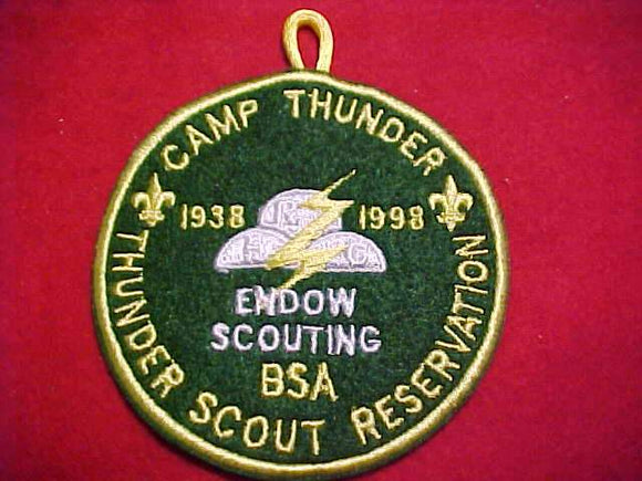 THUNDER SCOUT RESV. PATCH, 1938-1998, ENDOW SCOUTING, EMBROIDERED ON FELT