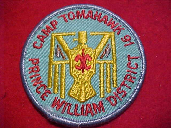 TOMAHAWK PATCH, 1991, PRINCE WILLIAM DISTRICT