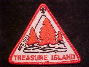 TREASURE ISLAND PATCH, EST. 1913, TRIANGLE SHAPE