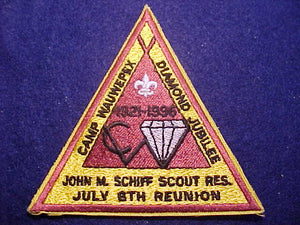 WAUWEPEX, 1921-1996, JOHN M. SCHIFF SCOUT RESV., JULY 6TH REUNION