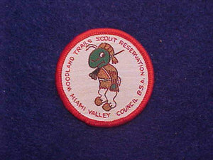 WOODLAND TRAILS SCOUT RESERVATION, MIAMI VALLEY COUNCIL, 2" ROUND, WOVEN