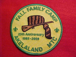 AKELALAND PATCH, 1985-2009, FALL FAMILY CAMP, MINSI TRAILS COUNCIL